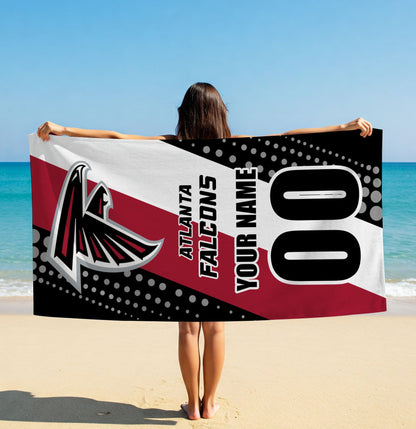 LIMITED EDITION - NEW CUSTOMIZED NFL18 ATF ATLANTA FALCONS BEACH & BATH TOWEL