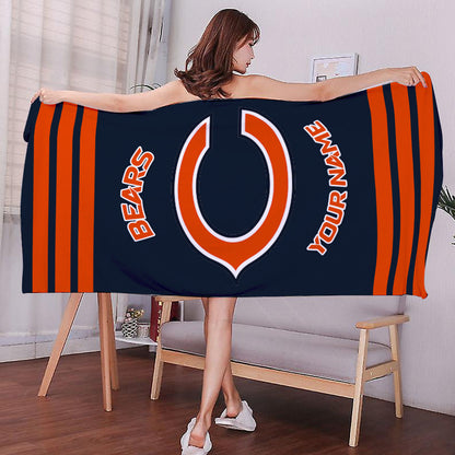 LIMITED EDITION - NEW CUSTOMIZED NFL26 CCB CHICAGO BEARS BEACH & BATH TOWEL