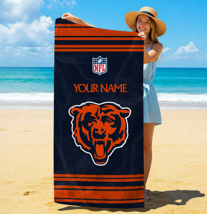 LIMITED EDITION - NEW CUSTOMIZED NFL26 CCB CHICAGO BEARS BEACH & BATH TOWEL (KIDS & ADULTS)