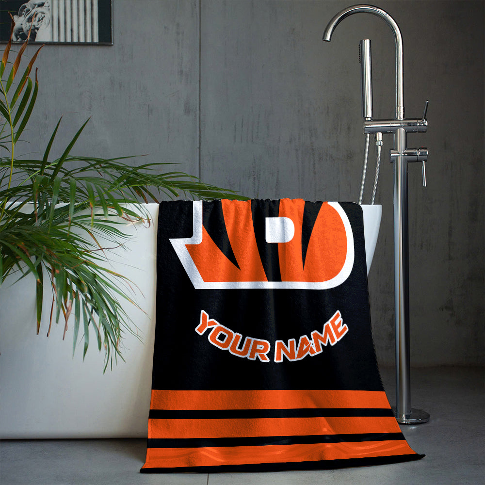 LIMITED EDITION - NEW CUSTOMIZED NFL16 CCB CINCINNATI BENGALS BEACH & BATH TOWEL