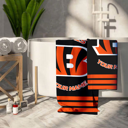 LIMITED EDITION - NEW CUSTOMIZED NFL16 CCB CINCINNATI BENGALS BEACH & BATH TOWEL