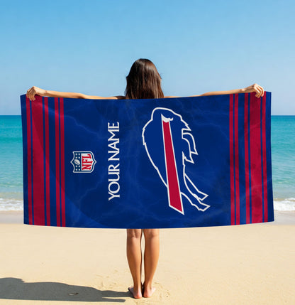 LIMITED EDITION - NEW CUSTOMIZED NFL03 BFB BUFFALO BILLS BEACH & BATH TOWEL (KIDS & ADULTS)