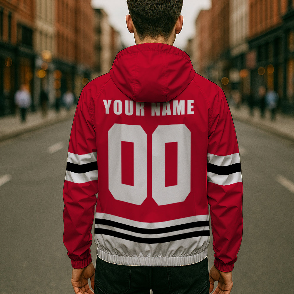 LIMITED EDITION - NEW CUSTOMIZED NHL08 CBH CHICAGO BLACKHAWKS WINDBREAKER JACKET