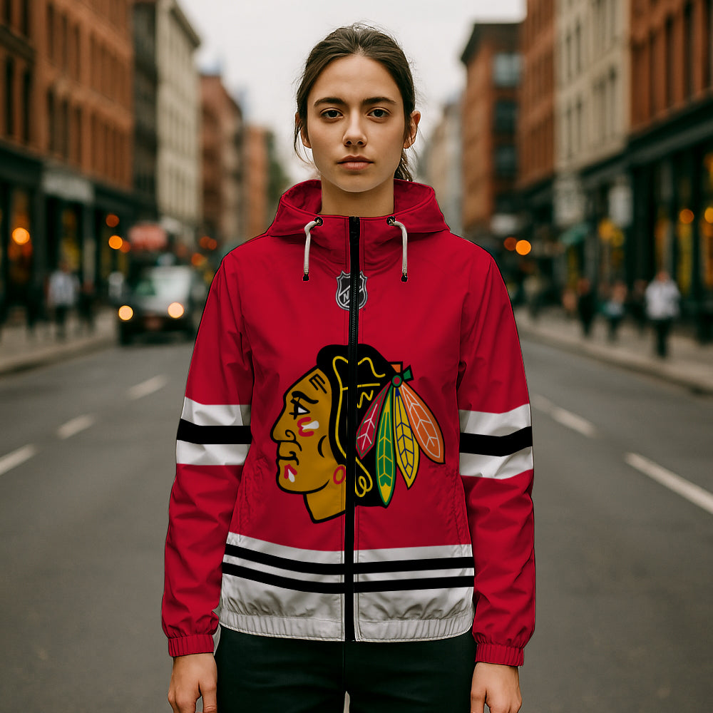 LIMITED EDITION - NEW CUSTOMIZED NHL08 CBH CHICAGO BLACKHAWKS WINDBREAKER JACKET