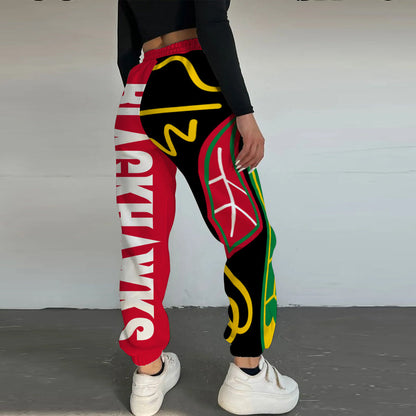 LIMITED EDITION - NEW CUSTOMIZED NHL08 CBH CHICAGO BLACKHAWKS LONG PANTS