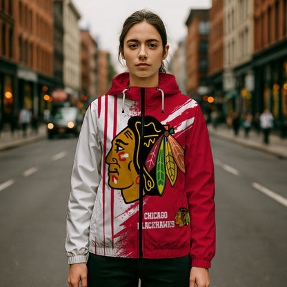 LIMITED EDITION - NEW CUSTOMIZED NHL08 CBH CHICAGO BLACKHAWKS WINDBREAKER JACKET