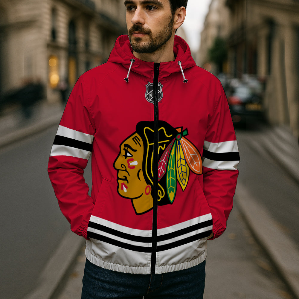 LIMITED EDITION - NEW CUSTOMIZED NHL08 CBH CHICAGO BLACKHAWKS WINDBREAKER JACKET