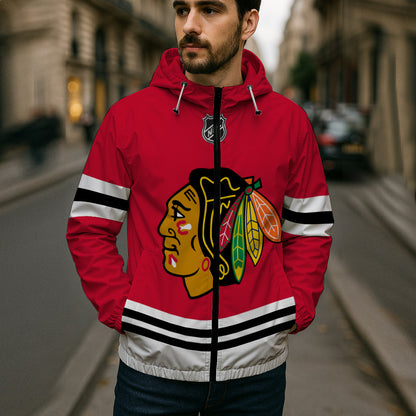 LIMITED EDITION - NEW CUSTOMIZED NHL08 CBH CHICAGO BLACKHAWKS WINDBREAKER JACKET