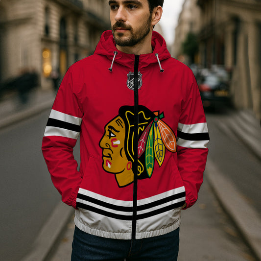 LIMITED EDITION - NEW CUSTOMIZED NHL08 CBH CHICAGO BLACKHAWKS WINDBREAKER JACKET