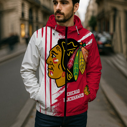 LIMITED EDITION - NEW CUSTOMIZED NHL08 CBH CHICAGO BLACKHAWKS WINDBREAKER JACKET