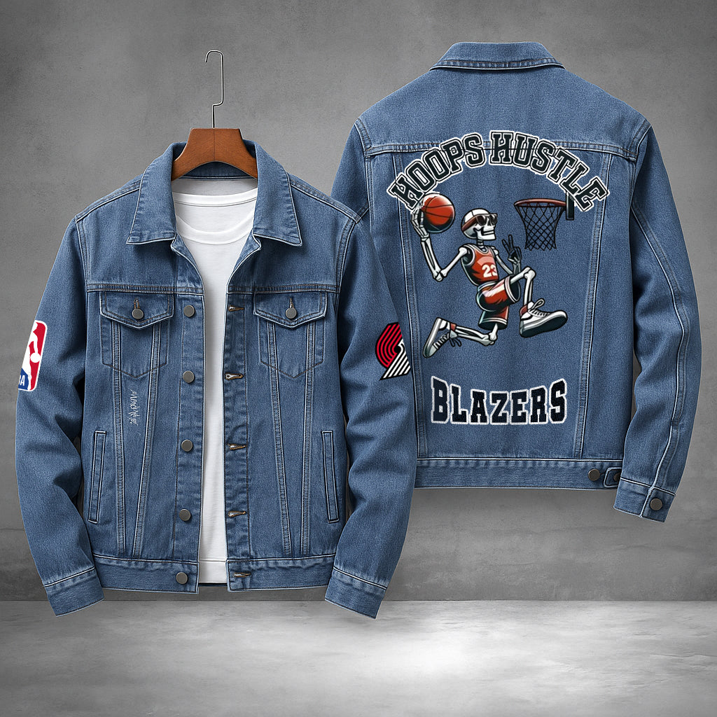 LIMITED EDITION - NEW PREMIUM NBA22 PT PORTLAND TRAIL BLAZERS DENIM JACKET