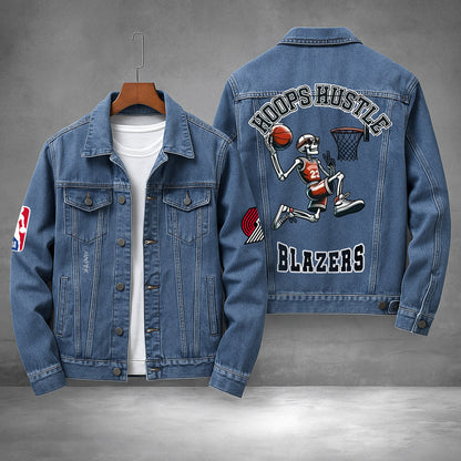 LIMITED EDITION - NEW PREMIUM NBA22 PT PORTLAND TRAIL BLAZERS DENIM JACKET