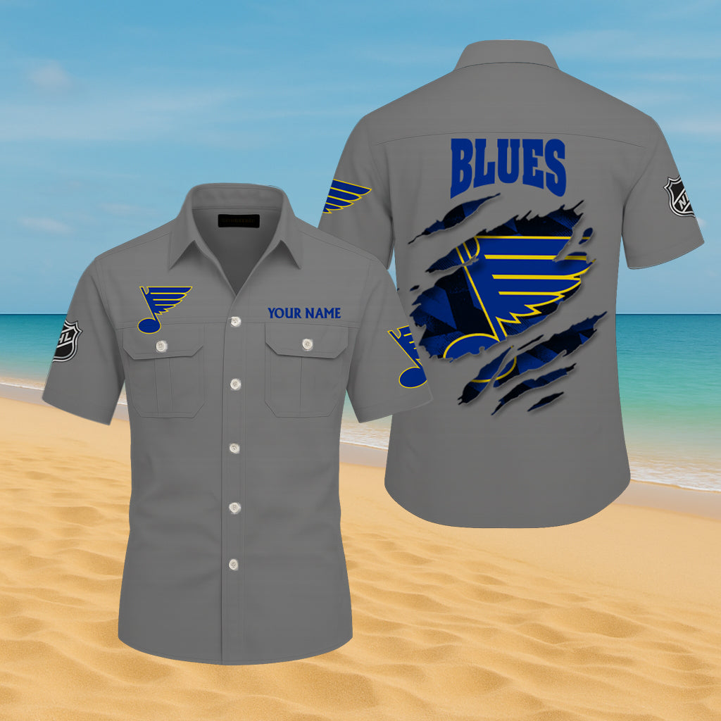 LIMITED EDITION - NEW CUSTOMIZED NHL14 SLB ST. LOUIS BLUES CARGO SHIRT