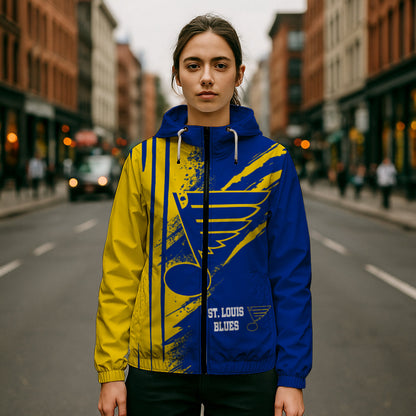 LIMITED EDITION - NEW CUSTOMIZED NHL14 SLB ST. LOUIS BLUES WINDBREAKER JACKET