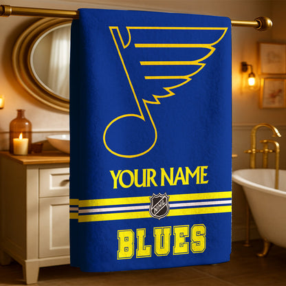 LIMITED EDITION - NEW CUSTOMIZED NHL14 SLB ST. LOUIS BLUES BEACH & BATH TOWEL