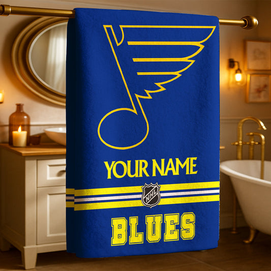 LIMITED EDITION - NEW CUSTOMIZED NHL14 SLB ST. LOUIS BLUES BEACH & BATH TOWEL