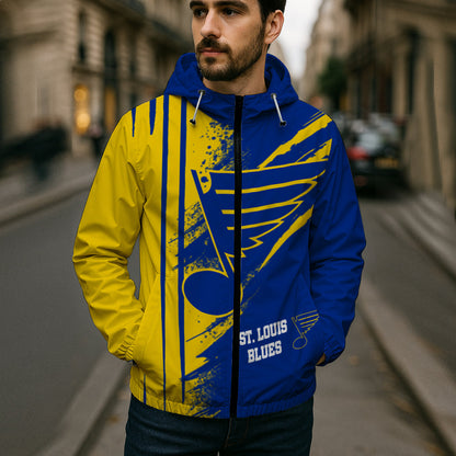 LIMITED EDITION - NEW CUSTOMIZED NHL14 SLB ST. LOUIS BLUES WINDBREAKER JACKET