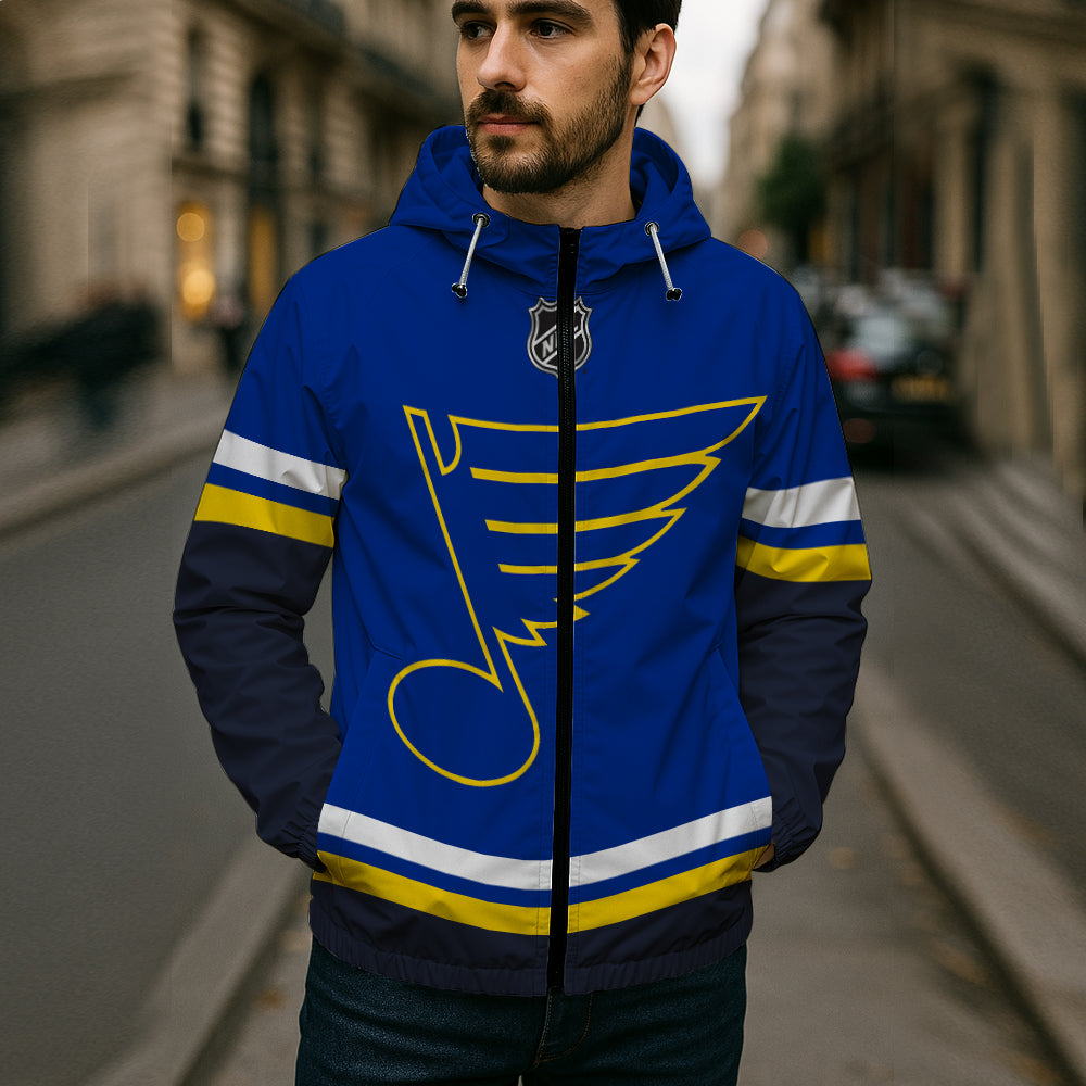LIMITED EDITION - NEW CUSTOMIZED NHL14 SLB ST. LOUIS BLUES WINDBREAKER JACKET