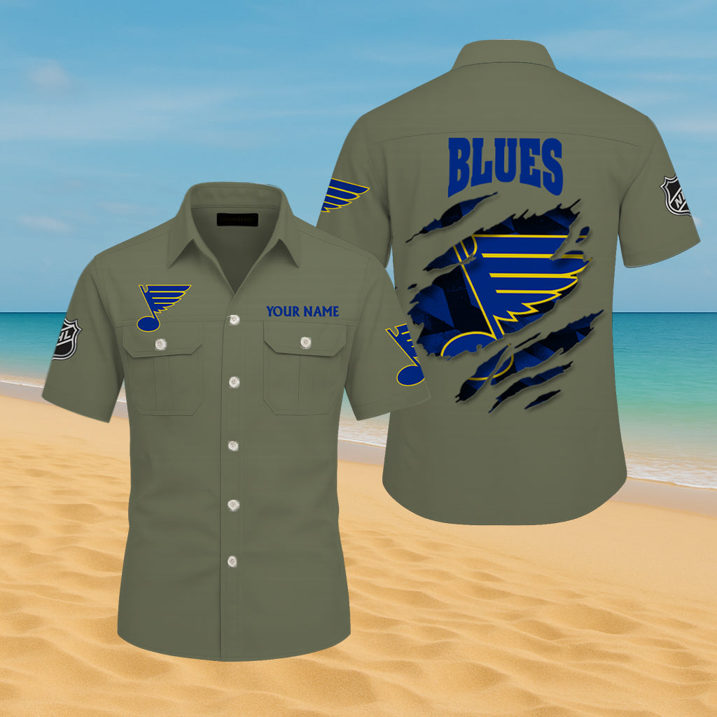 LIMITED EDITION - NEW CUSTOMIZED NHL14 SLB ST. LOUIS BLUES CARGO SHIRT