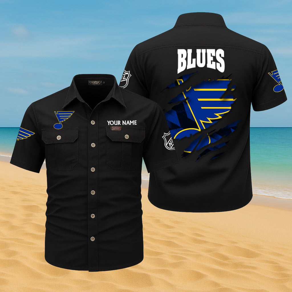LIMITED EDITION - NEW CUSTOMIZED NHL14 SLB ST. LOUIS BLUES CARGO SHIRT