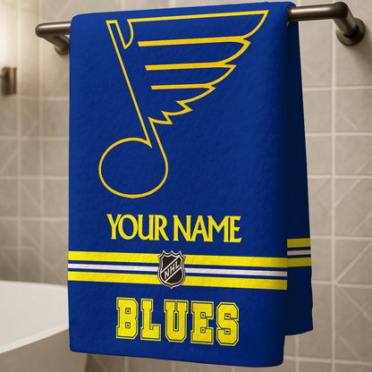 LIMITED EDITION - NEW CUSTOMIZED NHL14 SLB ST. LOUIS BLUES BEACH & BATH TOWEL