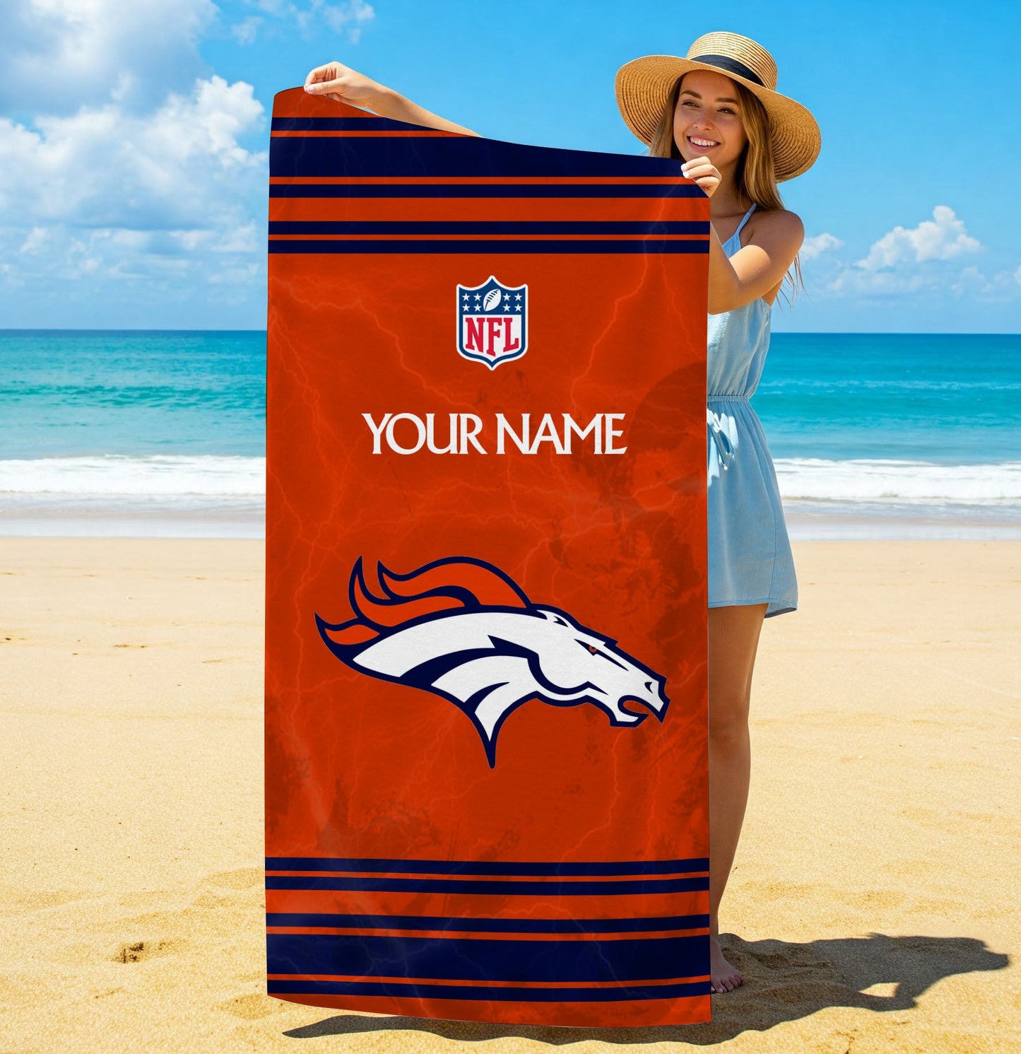 LIMITED EDITION - NEW CUSTOMIZED NFL13 DVB DENVER BRONCOS BEACH & BATH TOWEL (KIDS & ADULTS)