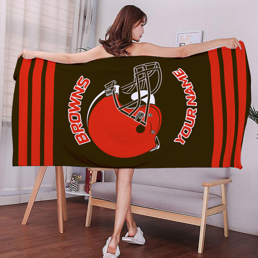 LIMITED EDITION - NEW CUSTOMIZED NFL29 CLB CLEVELAND BROWNS BEACH & BATH TOWEL