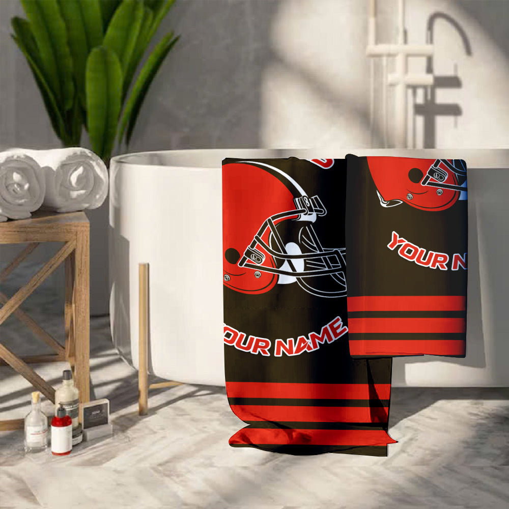 LIMITED EDITION - NEW CUSTOMIZED NFL29 CLB CLEVELAND BROWNS BEACH & BATH TOWEL