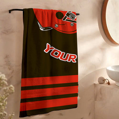 LIMITED EDITION - NEW CUSTOMIZED NFL29 CLB CLEVELAND BROWNS BEACH & BATH TOWEL