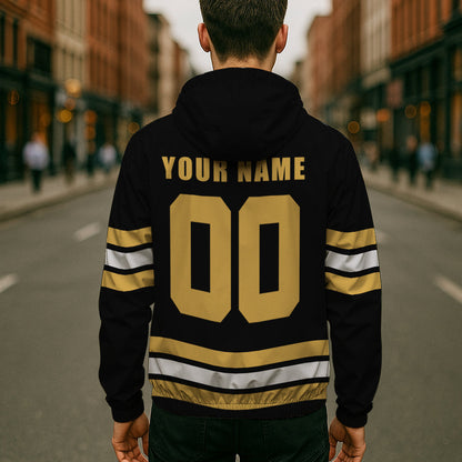 LIMITED EDITION - NEW CUSTOMIZED NHL02 BTB BOSTON BRUINS WINDBREAKER JERSEY JACKET