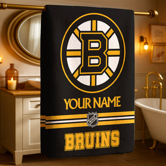 LIMITED EDITION - NEW CUSTOMIZED NHL02 BTB BOSTON BRUINS BEACH & BATH TOWEL