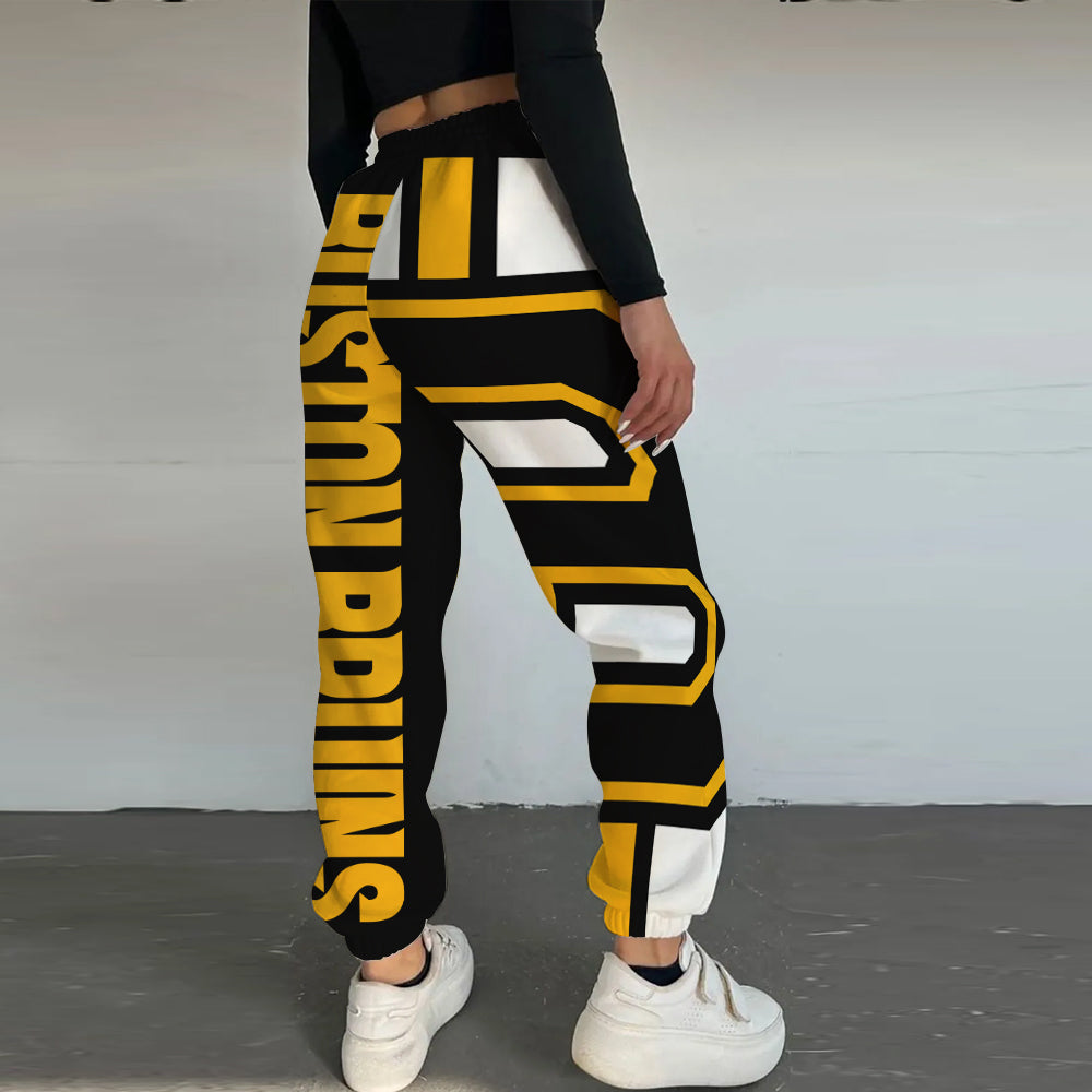 LIMITED EDITION - NEW CUSTOMIZED NHL02 BTB BOSTON BRUINS LONG PANTS