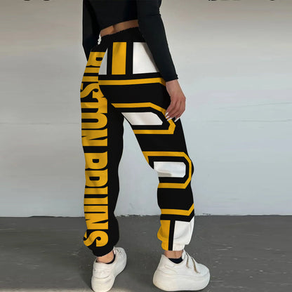 LIMITED EDITION - NEW CUSTOMIZED NHL02 BTB BOSTON BRUINS LONG PANTS
