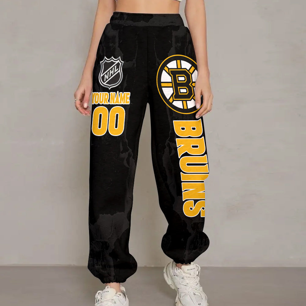 LIMITED EDITION - NEW CUSTOMIZED NHL02 BTB BOSTON BRUINS LONG PANTS