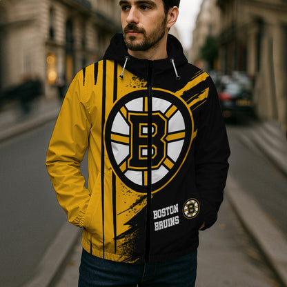 LIMITED EDITION - NEW CUSTOMIZED NHL02 BTB BOSTON BRUINS WINDBREAKER JACKET