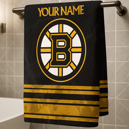 LIMITED EDITION - NEW CUSTOMIZED NHL02 BTB BOSTON BRUINS BEACH & BATH TOWEL