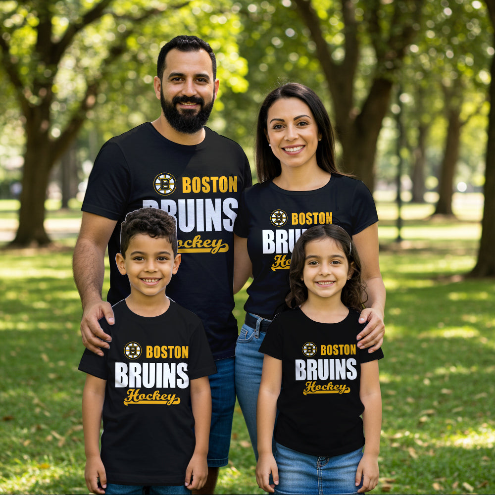 LIMITED EDITION - NEW CUSTOMIZED NHL02 BTB BOSTON BRUINS T-SHIRT FOR FAMILY (ADULTS & KIDS)