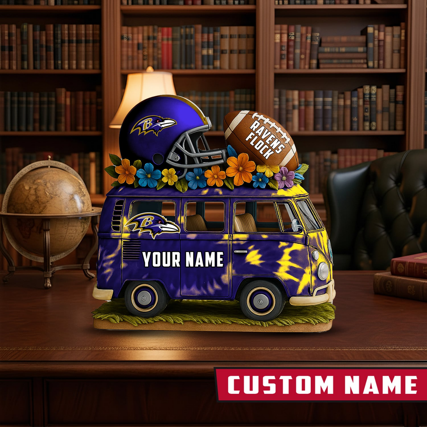 LIMITED EDITION - NEW CUSTOMIZED NFL28 BTR BALTIMORE RAVENS BUS ACRYLIC BLOCK