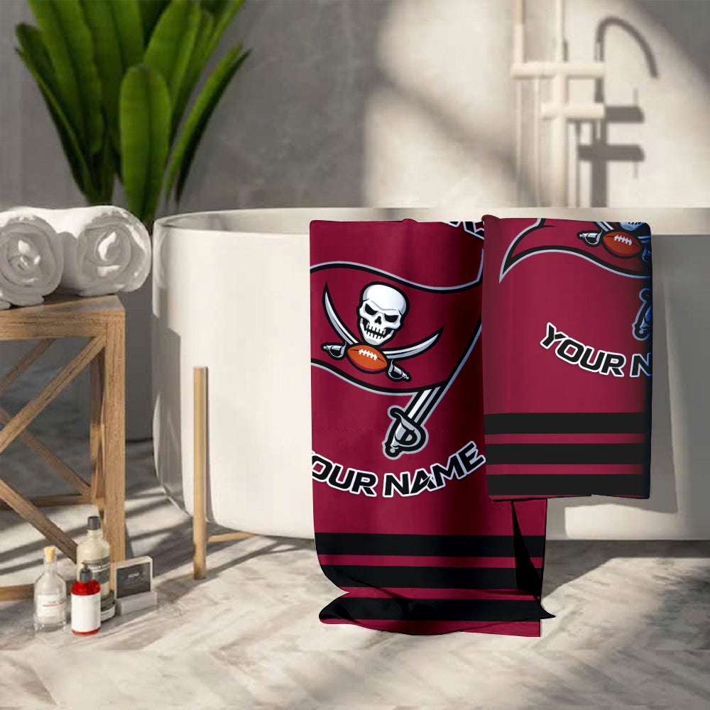 LIMITED EDITION - NEW CUSTOMIZED NFL10 TBB TAMPA BAY BUCCANEERSBEACH & BATH TOWEL