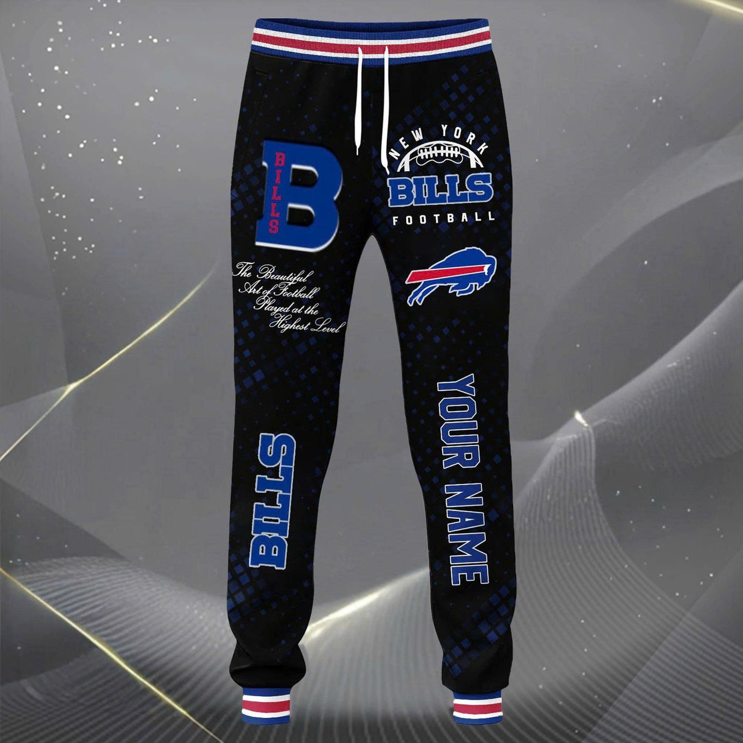 LIMITED EDITION - NEW CUSTOMIZED NFL03 BFB BUFFALO BILLS SATIN VARSITY JACKET & LONG PANTS