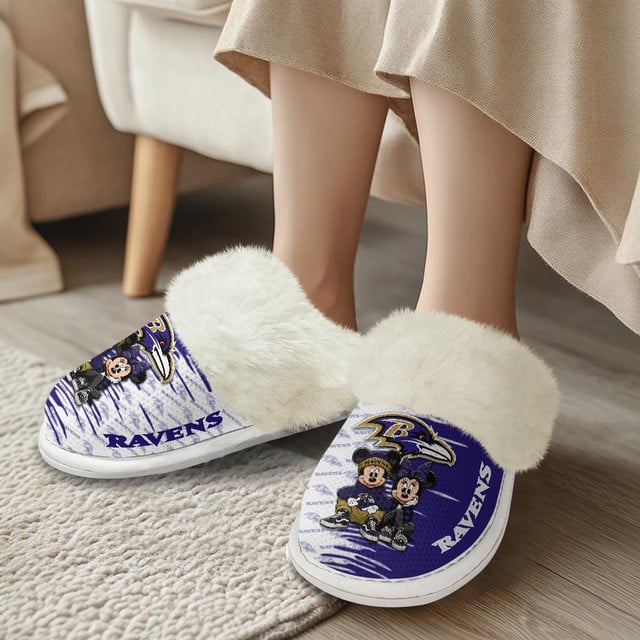 LIMITED EDITION - NEW CUSTOMIZED NFL28 BTR BALTIMORE RAVENS COTTON SLIPPERS