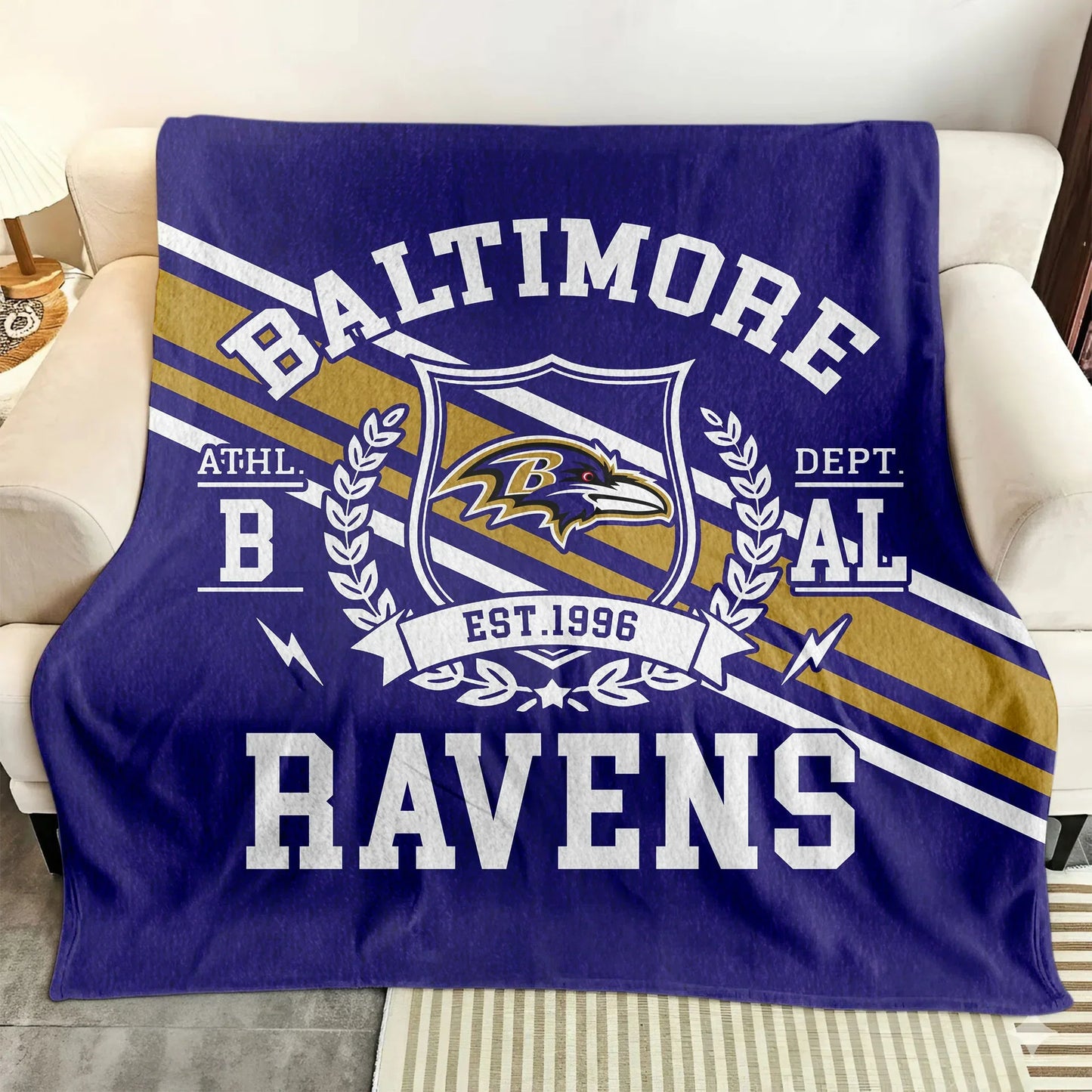 LIMITED EDITION - NEW CUSTOMIZED NFL28 BTR BALTIMORE RAVENS NORMAL & FLEECE BLANKET