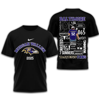 LIMITED EDITION - NEW CUSTOMIZED NFL28 BTR BALTIMORE RAVENS T-SHIRT | MULTIPLE COLORS AVAILABLE