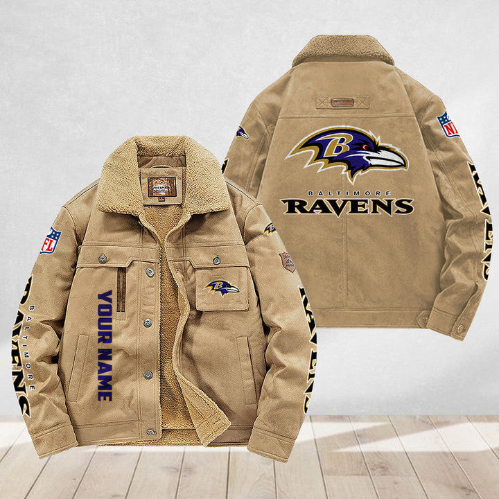 LIMITED EDITION - NEW CUSTOMIZED NFL28 BTR BALTIMORE RAVENS FLEECE JACKET