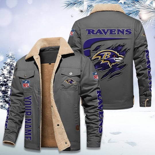 LIMITED EDITION - NEW CUSTOMIZED NFL28 BTR BALTIMORE RAVENS FLEECE JACKET