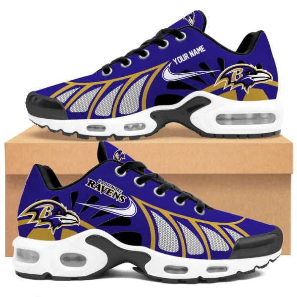 LIMITED EDITION - NEW CUSTOMIZED NFL28 BTR BALTIMORE RAVENS UNISEX AIR MAX PLUS SNEAKERS