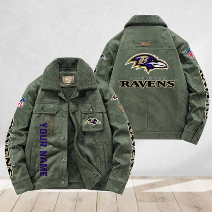 LIMITED EDITION - NEW CUSTOMIZED NFL28 BTR BALTIMORE RAVENS FLEECE JACKET