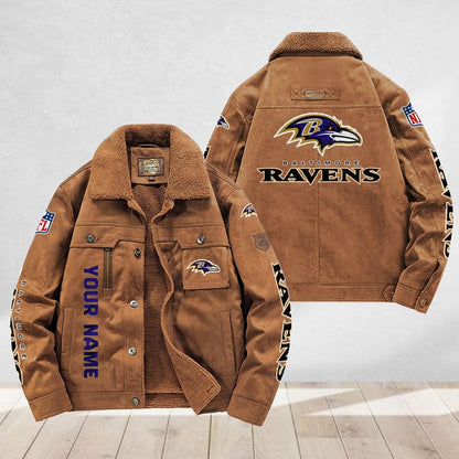 LIMITED EDITION - NEW CUSTOMIZED NFL28 BTR BALTIMORE RAVENS FLEECE JACKET