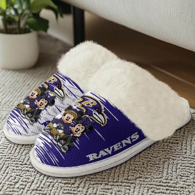 LIMITED EDITION - NEW CUSTOMIZED NFL28 BTR BALTIMORE RAVENS COTTON SLIPPERS