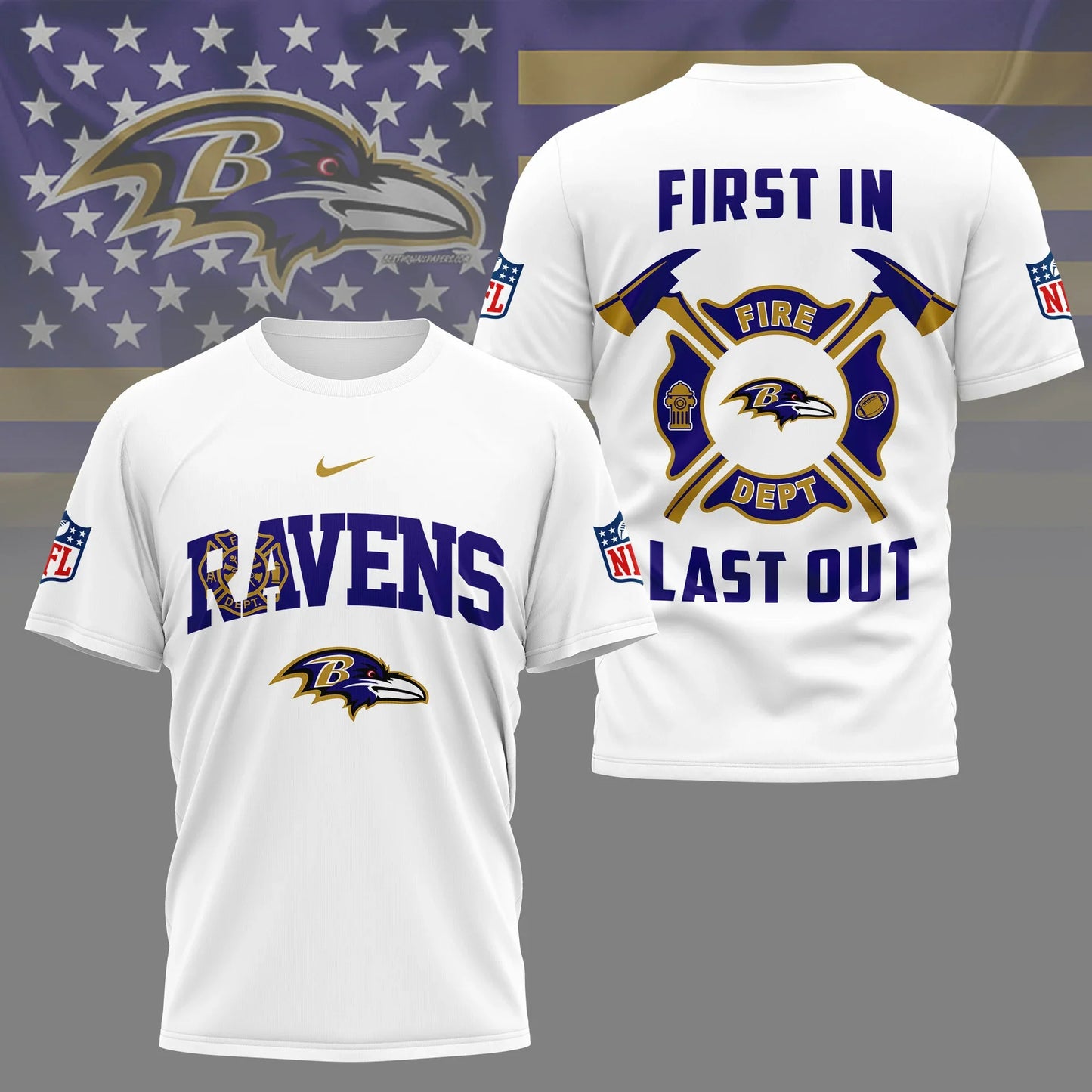 LIMITED EDITION - NEW CUSTOMIZED NFL28 BTR BALTIMORE RAVENS T-SHIRT | MULTIPLE COLORS AVAILABLE